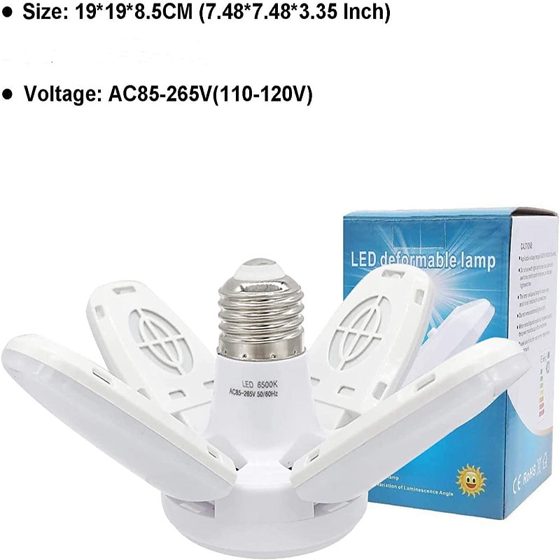 2025年 e27 led 電球ファンブレードタイミングランプ ac85-265v 28 ワット折りたたみ式 led 電球ランパーダホームシーリングライト  コレクション – $10.49 –P13