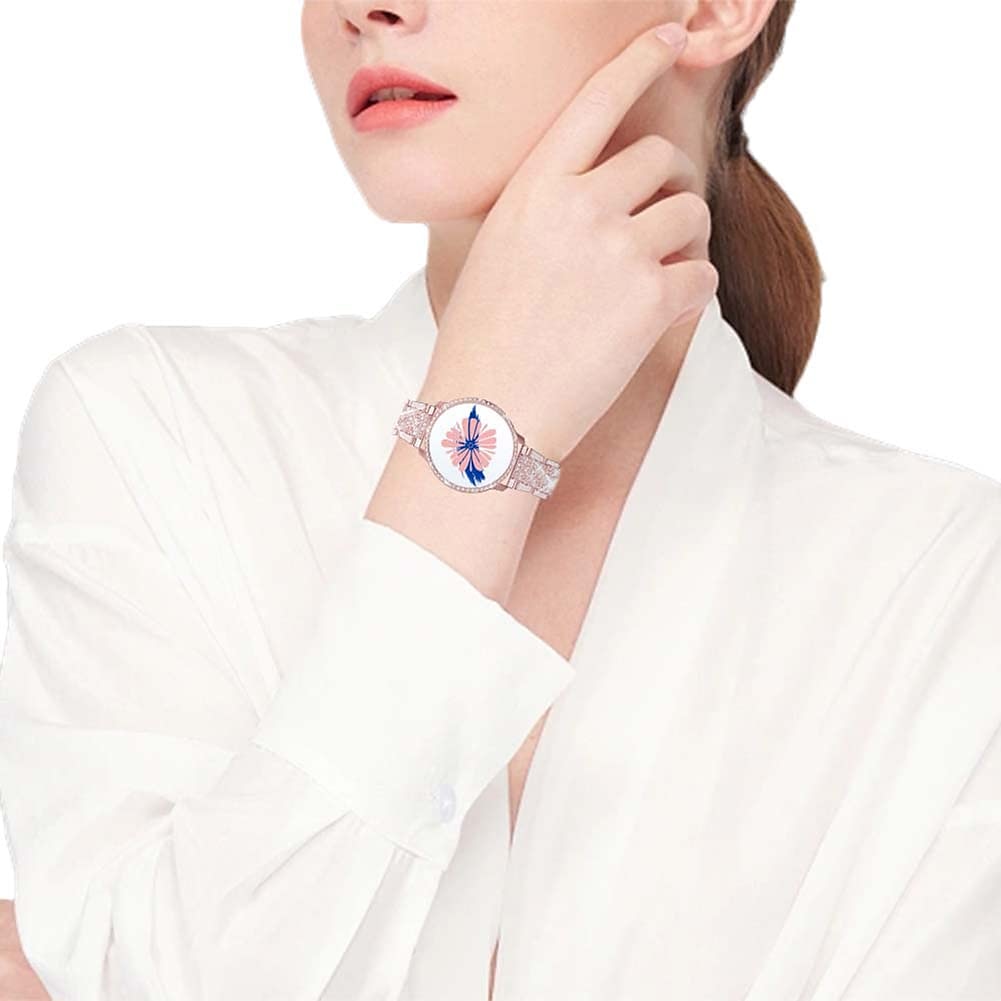 Pásek hodinek pro Samsung Watch 7/6/5/4 40/44mm, Galaxy Watch 5 Pro 45mm, Galaxy Watch 6/4 Classic 42/46/43/47mm, Watch 3, Active 2, Gear S3 S2 Nerez Výměna, nahrazení Popruh 20mm 22mm Bling Diamond 2025 - $14.99 -P6
