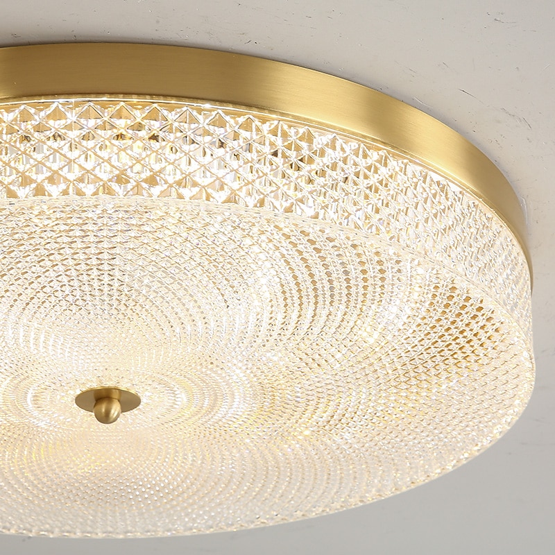 Luz de techo led regulable 35cm diseño circular luces de techo de cobre para sala de estar 110-240v 2026 - $335.59 –P6