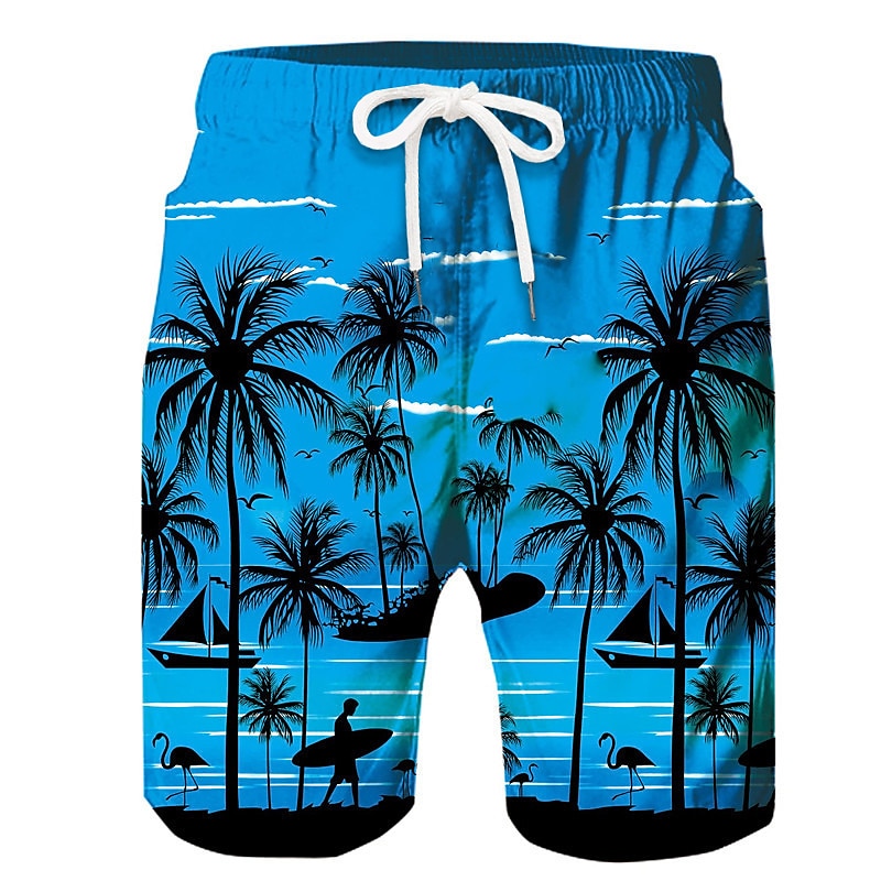 Per uomo Albero di cocco Boxer da surf Pantaloncini da mare Boxer da mare Vita normale Hawaiano Boho Informale Giornaliero Per eventi A cordoncino con fodera in rete Vita elastica progettista del 2025 a $19.99 –P5
