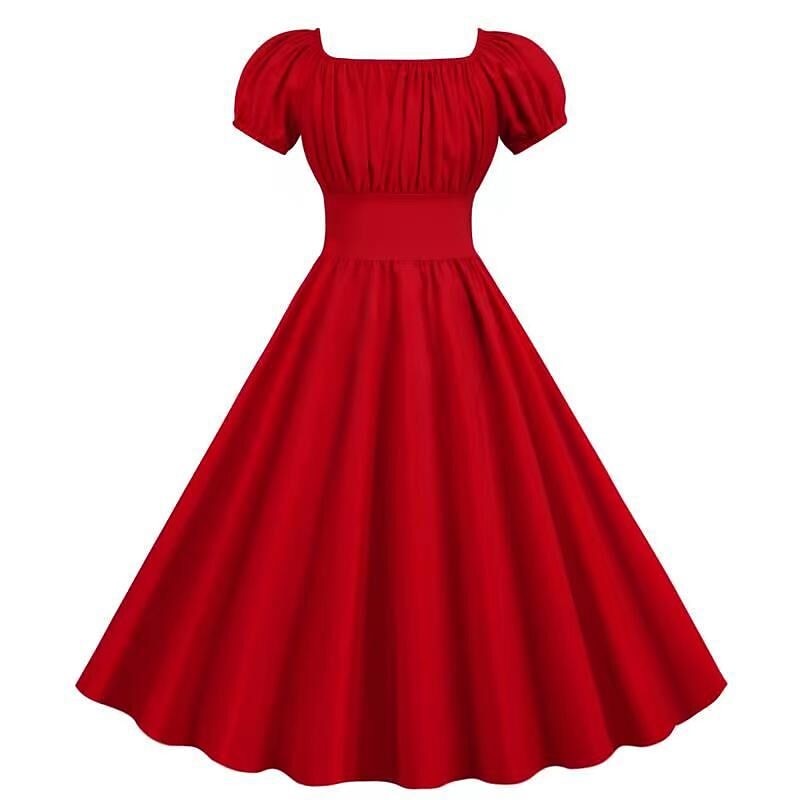 Retro Vintage 1950er Urlaubskleid Flapper Kleid Swing-Kleid Einfarbig Kostüm Damen Maskerade Alltagstauglich Junggesellinnenabschiedsparty Erwachsene Kleid Abschlussballkleider 2026 - $27.99 –P2