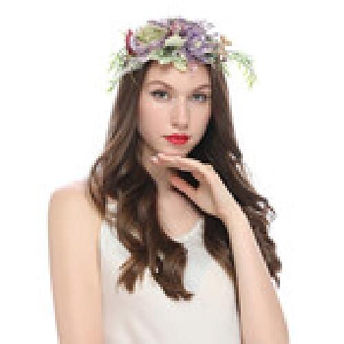 fascia del fiore rosa corona floreale di boho cerchio dei capelli della ghirlanda copricapo della boemia copricapo donne del copricapo corona delle ragazze fasce per capelli a foglia decorazione del del 2025 a $13.49 –P5