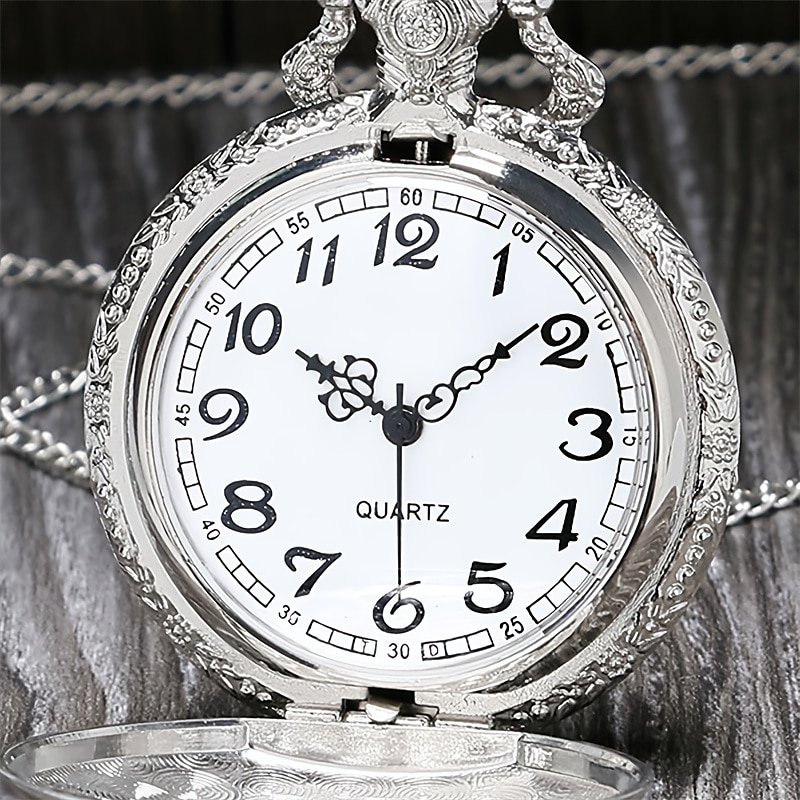 Men Pocket Watch Vintage Hollow Bronze Locomotive Design Quartz Fob Pocket Watch With Necklace Chain Gift for Men Women 2025 - $16.99 –P2