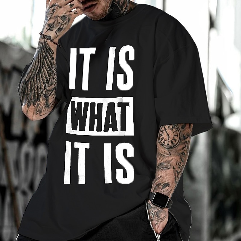 Hombre Graphic Letra Camiseta Tee 100% Algodón Manga Corta Gráfico Camisa Negro Blanco Gris Camiseta cómoda Vacaciones Ropa Cotidiana Ropa de diseñador de moda 2025 - $15.99 –P3
