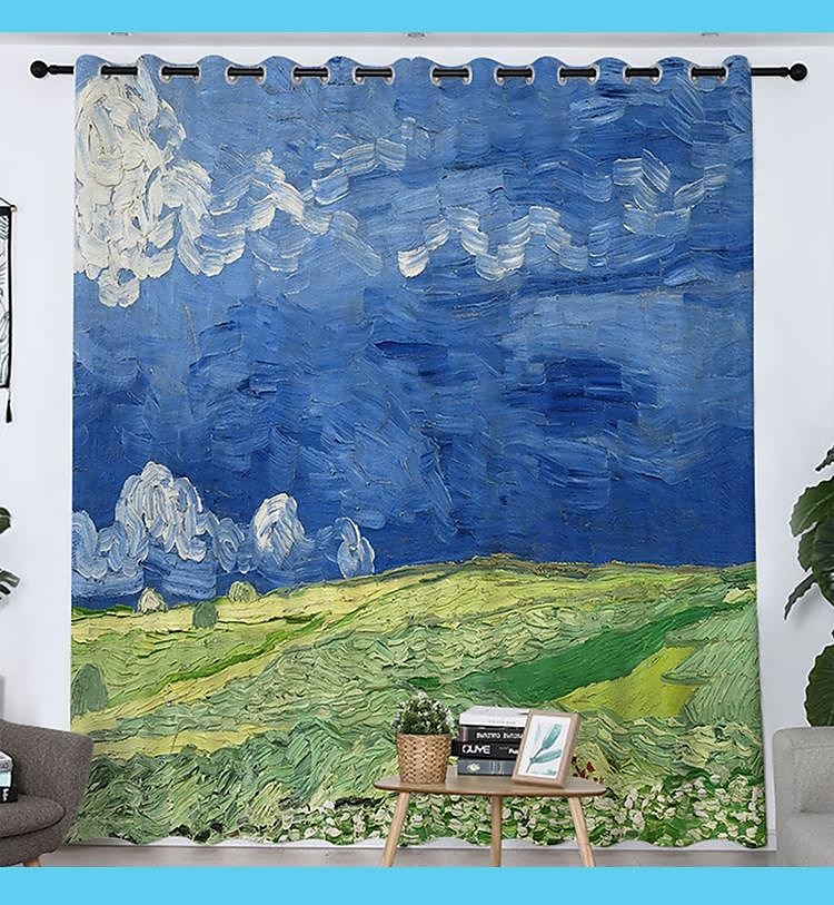 Painéis de cortina de vincent van gogh ilhós/cortinas de ilhós para sala de estar quarto, cortina de casa de fazenda para tratamentos de janela de porta de cozinha escurecimento de quarto de 2025 por $42.99 –P3