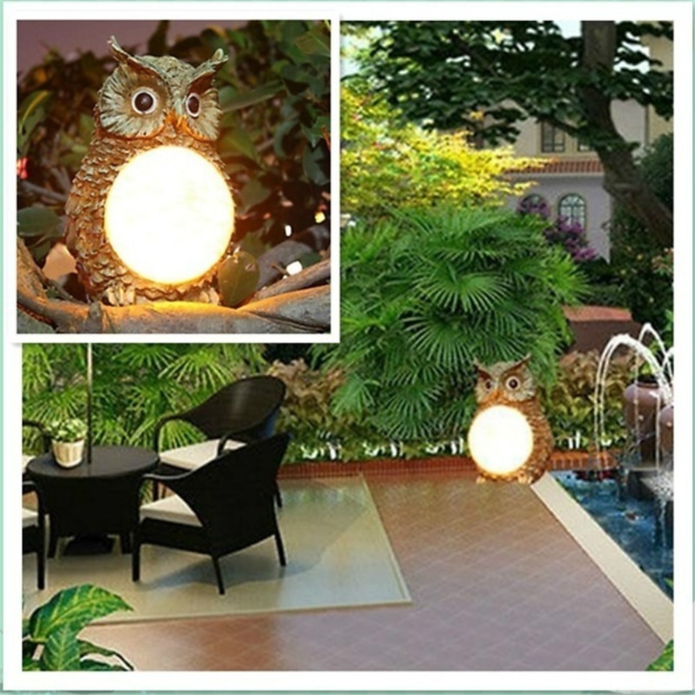 hibou solaire lumières décorations de statue de jardin lampe modèle animal extérieur de 2025 ? $23.99 –P4