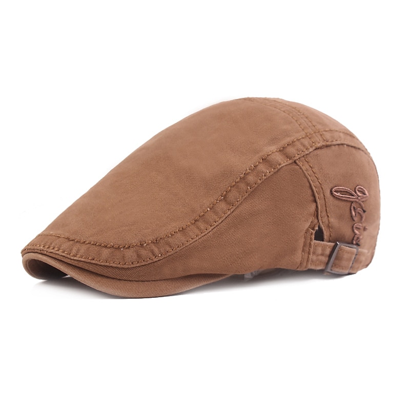 Hombre Gorra Plana Negro Rojo Algodón Moda Ropa de calle Elegante Moda de los años 20 Exterior Diario Noche Plano Templado 2025 - $15.49 –P7
