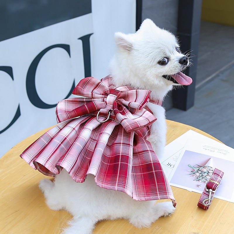 Chien Chat Harnais Robe Mode Mignon Basique Lavable Confortable Extérieur Décontracté Quotidien Promenade Vêtements pour Chiens for Bichon Frisé Spitz Nain Bébé Animal Papillon Petit de 2025 ? $17.49 –P5