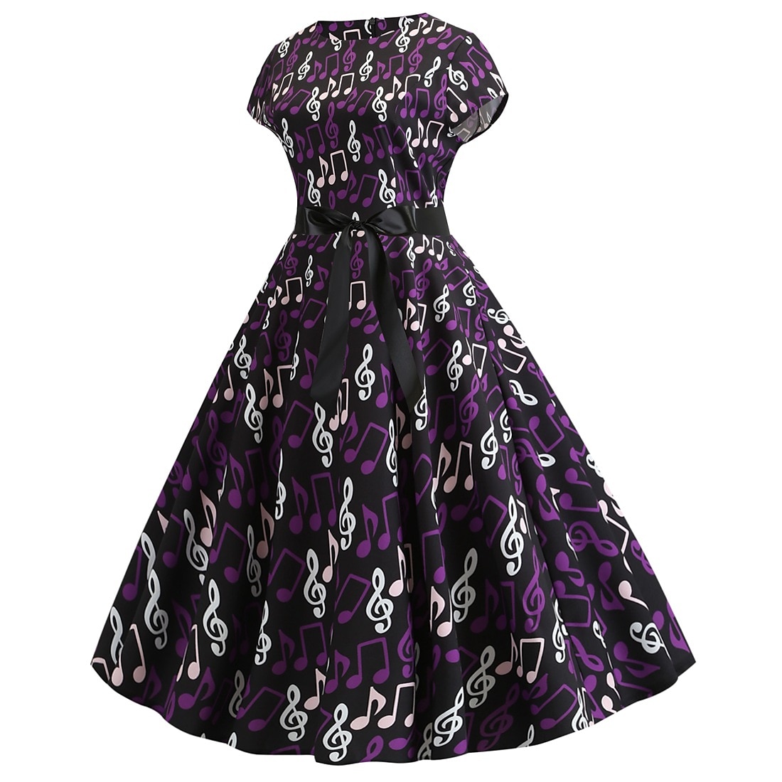 Retro Vintage 1950er Urlaubskleid Flapper Kleid Swing-Kleid Musiknoten Damen Maskerade Alltagstauglich Junggesellinnenabschiedsparty Erwachsene Kleid Abschlussballkleider 2025 - $27.99 –P10