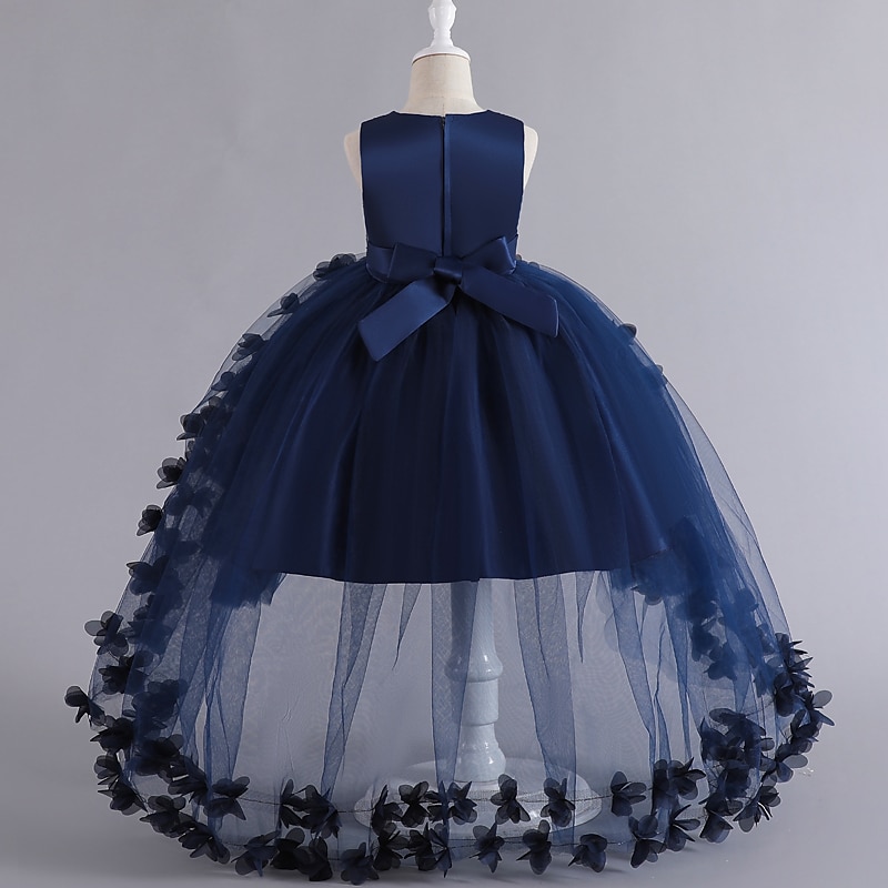 Batole Dívčí Šaty na párty Pevná barva Bez rukávů Výkon Svatební Síťka Zip Roztomilý Princeznovské Bavlna Polyester Asymetrické Šaty na párty Léto Jaro Podzim 7-13 let Bílá Šampaňská Světlá růžová 2025 - $39.99 –P6