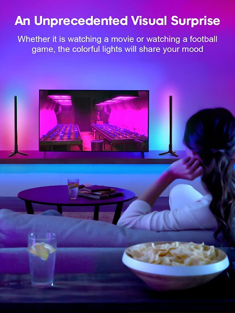 Смарт-светодиодная лампа LED Бар RGB Подъёмная ритмическая ночная лампа Музыка Bluetooth APP Пульт управления прикроватным настольным компьютерным игровым телевизионным атмосферным светом Shustar 2025 - $32.99 –P2