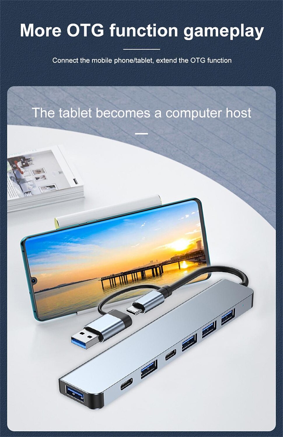 4/7/8 In 1 USB3.0 Type C Extender Hub Docking Station Multi USB Splitter Multiport Adapter USB 3.0 2.0 TF SD Reader Slot For for Mac Pro Mini iPad Pro Surface Pro lash Drive Mobile HDD 2025 - $16.99 –P7