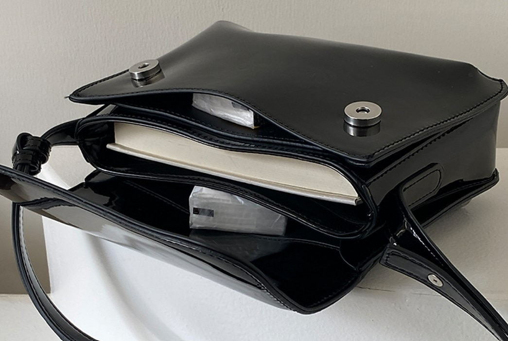 Pentru femei Geantă Crossbody Piele lăcuită PU piele Birou Zilnic Impermeabil Respirabil Durabil Culoare solidă Negru Roșu-aprins 2025 - $24.99 –P6