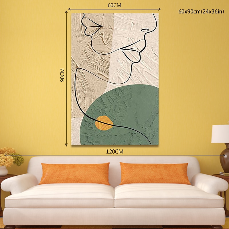 peinture à l'huile à la main peint à la main art mural abstrait personnes peinture sur toile décoration de la maison décor cadre tendu prêt à accrocher de 2025 ? $131.99 –P12