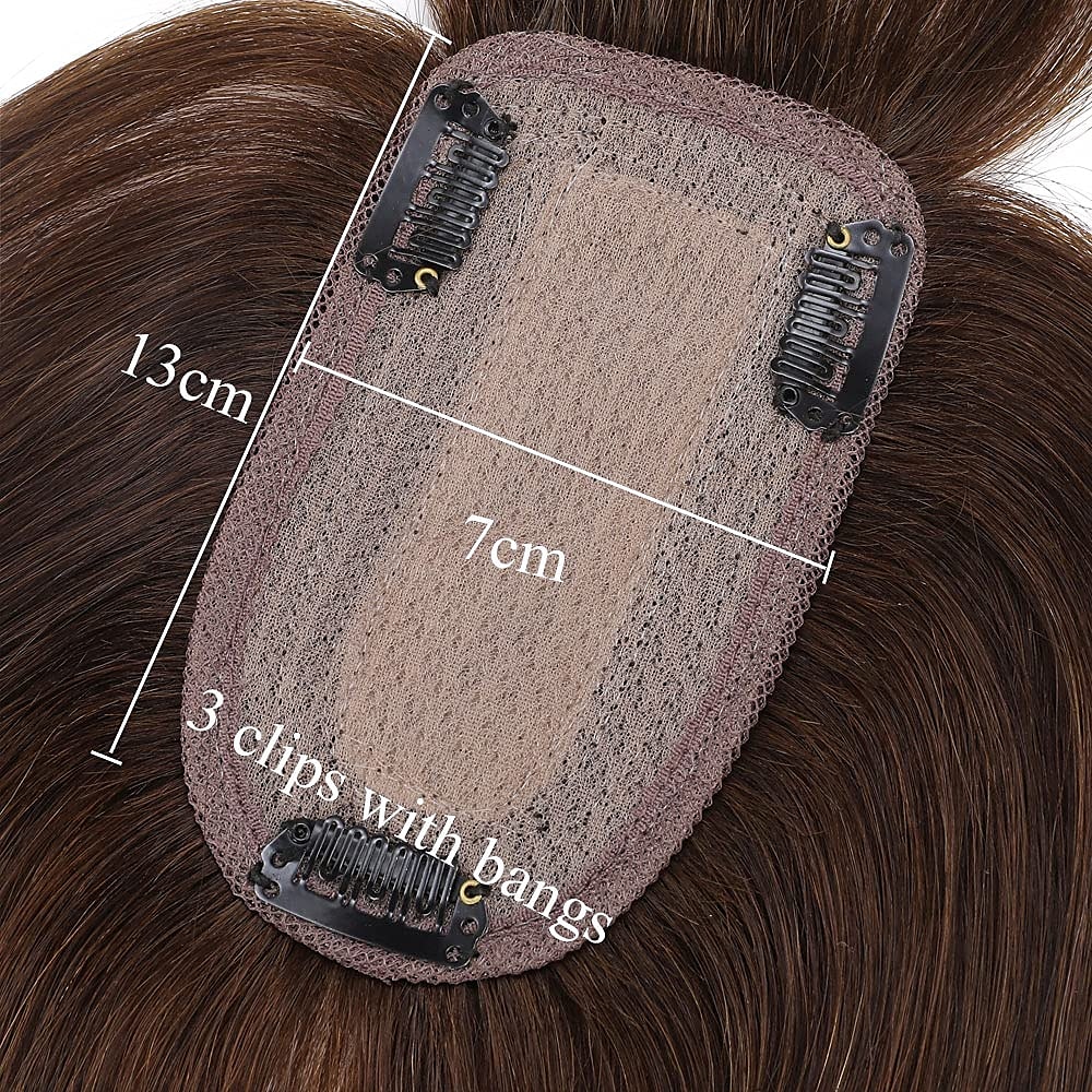 Choices 120% Density Silk Base Top Hairpiece 100% Human Hair Extensions Clip In On Hair Topper For Women Hand-made Top Hair Piece Middle Part With Thinning Hair Loss Hair #4 Medium Brown 6'' 27g 2025 - $126.98 –P2