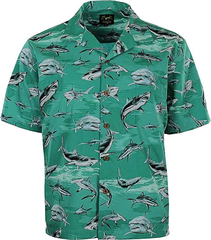 Men's Animal Shark Tropical Shirt Summer Hawaiian Shirt Camp Collar Shirt Short Sleeve Shirt Turndown Fashion Designer Casual Outdoor Street Casual Black Blue Dusty Blue 3D Print S M L 2025 - $24.99 –P5