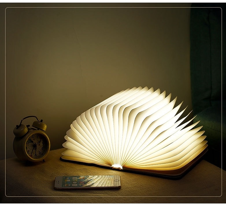 led κομοδίνο φωτιστικό αναδιπλούμενο βιβλίο νύχτας επαναφορτιζόμενο μαγνητικό ράφι κομοδίνου ή τραπεζάκι σαλονιού παιδικό χριστουγεννιάτικο δώρο 2025 - $20.99 –P9