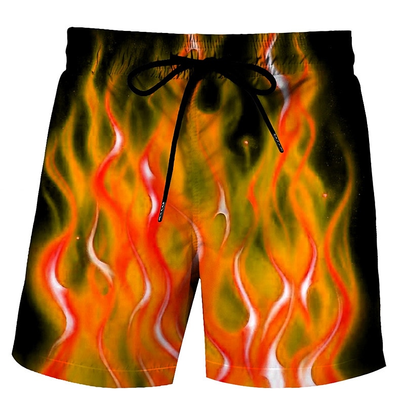 Homme Flamme Caleçons de Bain Surf Boardshort short de bain Taille médiale Hawaïen Bohème Extérieur Vacances Sortie Poche Cordon Taille elastique Designer Vêtement Tenue de 2025 ? $19.99 –P9