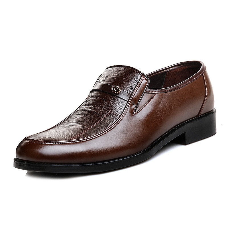 męskie czarne półbuty typu slip-on ze sztucznej skóry – klasyczne formalne buty do noszenia na co dzień i do pracy 2026 - $34.99 –P3