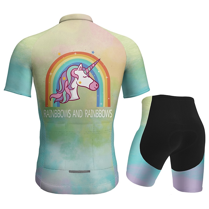 Men's Cycling Jersey with Shorts Short Sleeve Mountain Bike MTB Road Bike Cycling Dark Purple Blue Purple Graphic Animal Rainbow Bike Clothing Suit 3D Pad Breathable Quick Dry Back Pocket Polyester 2025 - $41.99 –P10