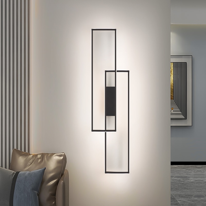 2025年 lightinthebox LED ウォールライト屋内黒長方形ダブルライト壁掛けライト現代の LED 金属壁照明寝室のダイニングルームのベッドサイドランプリビングルーム  コレクション – $190.89 –P1