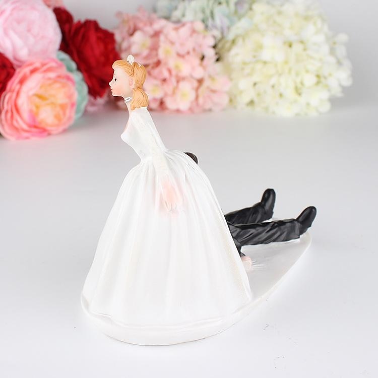 valentijnscadeau bruiloft hars cake topper mode cake topper poppen bruid en bruidegom hars beeldjes ornament bruiloft decor 13*10cm 2025 - $16.99 –P12