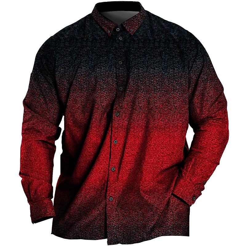 Per uomo Taglie Forti Camicia Grande e alto Stampe Grafiche Collo