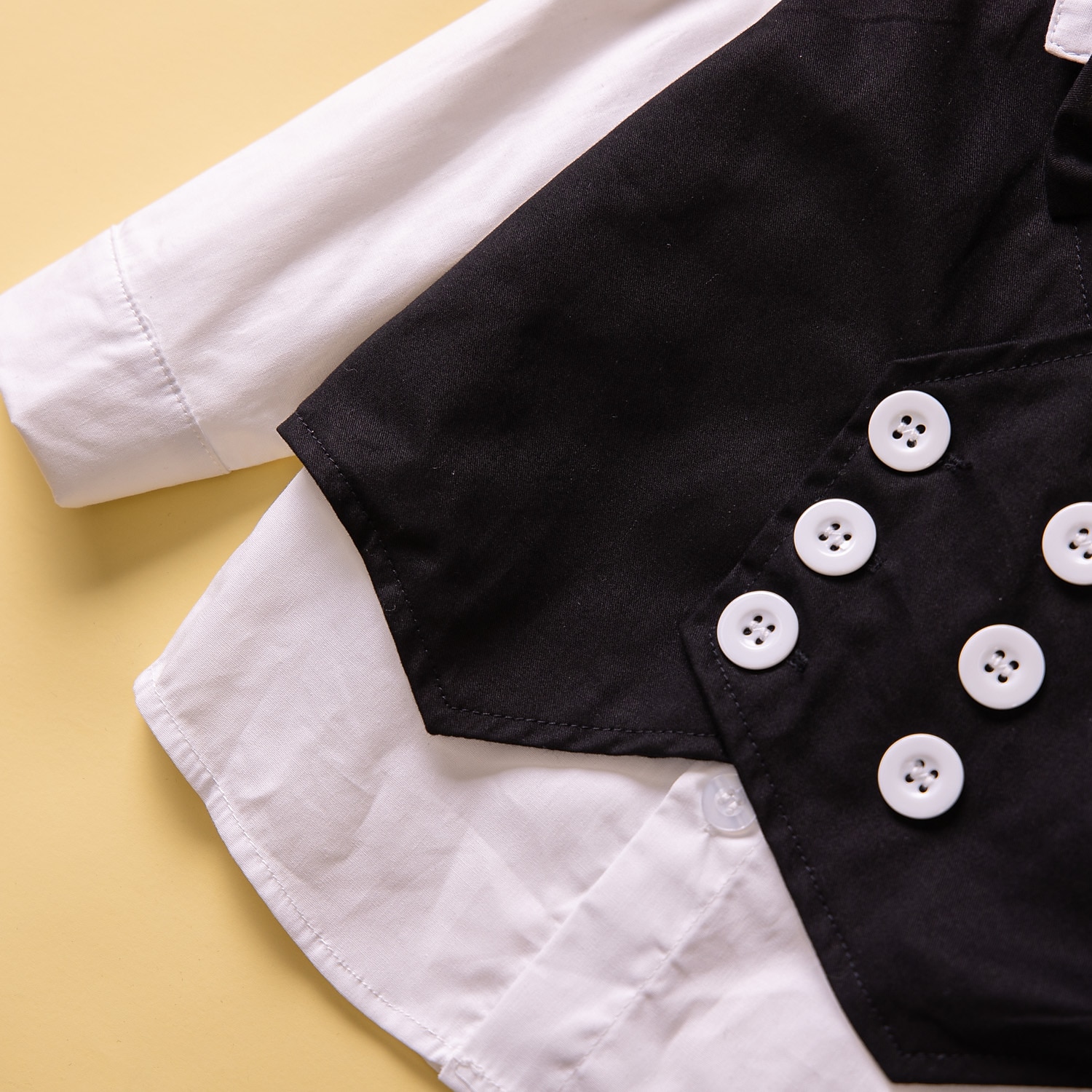 3 deler Baby Gutt Skjorte og bukse Antrekk Helfarge Langermet Knapper Bomull Sett Skole Mote Daglig Vår Høst 1-3 år gammel Svart Kongeblå Himmelblå 2025 - $32.99 –P3