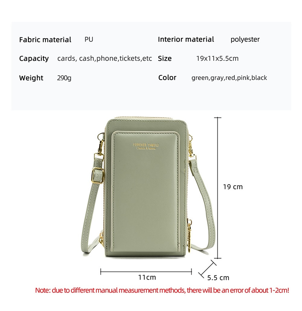 сумка на молнии с сенсорным экраном, весна 2023, новая женская сумка для мобильного телефона, корейская модная сумка через плечо 2026 - $20.99 –P10