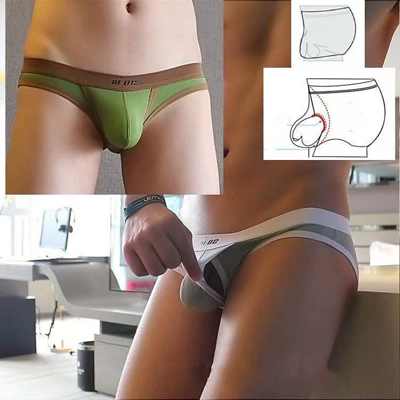 Men's 1 PC Sexy Panties Briefs Knitting Chinlon Spandex Solid / Plain Color Low Rise Normal White Green 2025 - $10.49 –P1