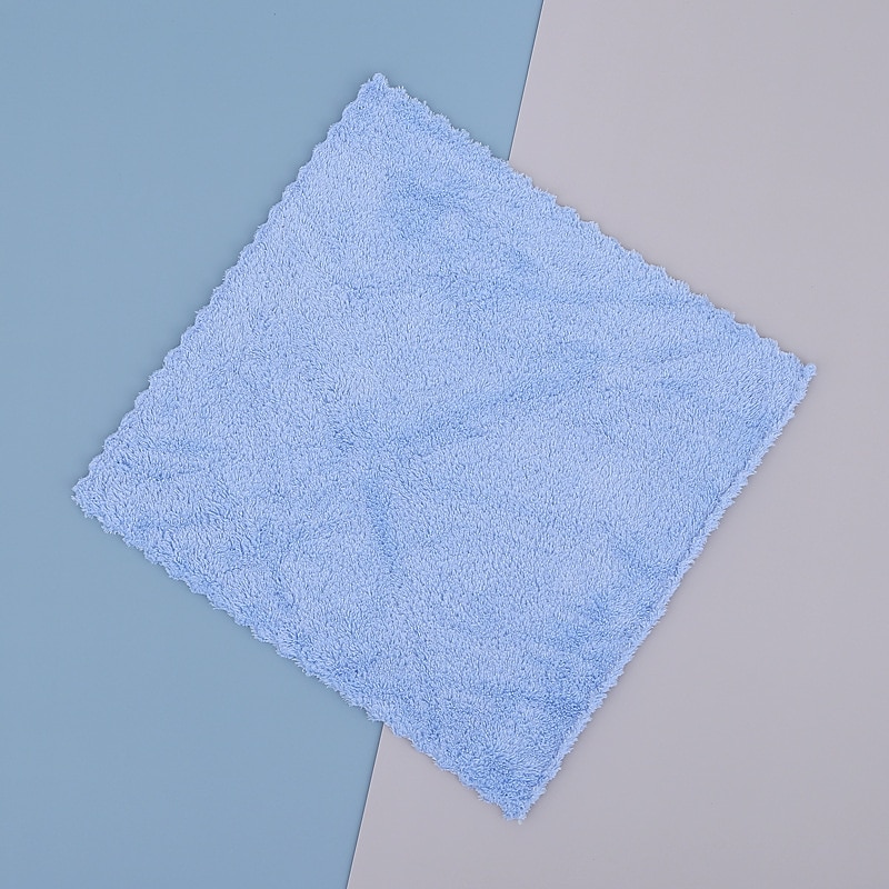 Coral Velvet Square Towel Kitchen Dishcloth Soft Absorbent Small Handkerchief Plain Color Saliva Towel Baby And Children Hand Towel 2025 - $0.99 –P8