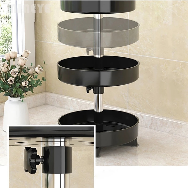 Multifunctional Kitchen 360 Rotating Storage Rack Spice Box Shelf Height Adjustable Bathroom Cosmetics Organizer 2025 - $21.99 –P10