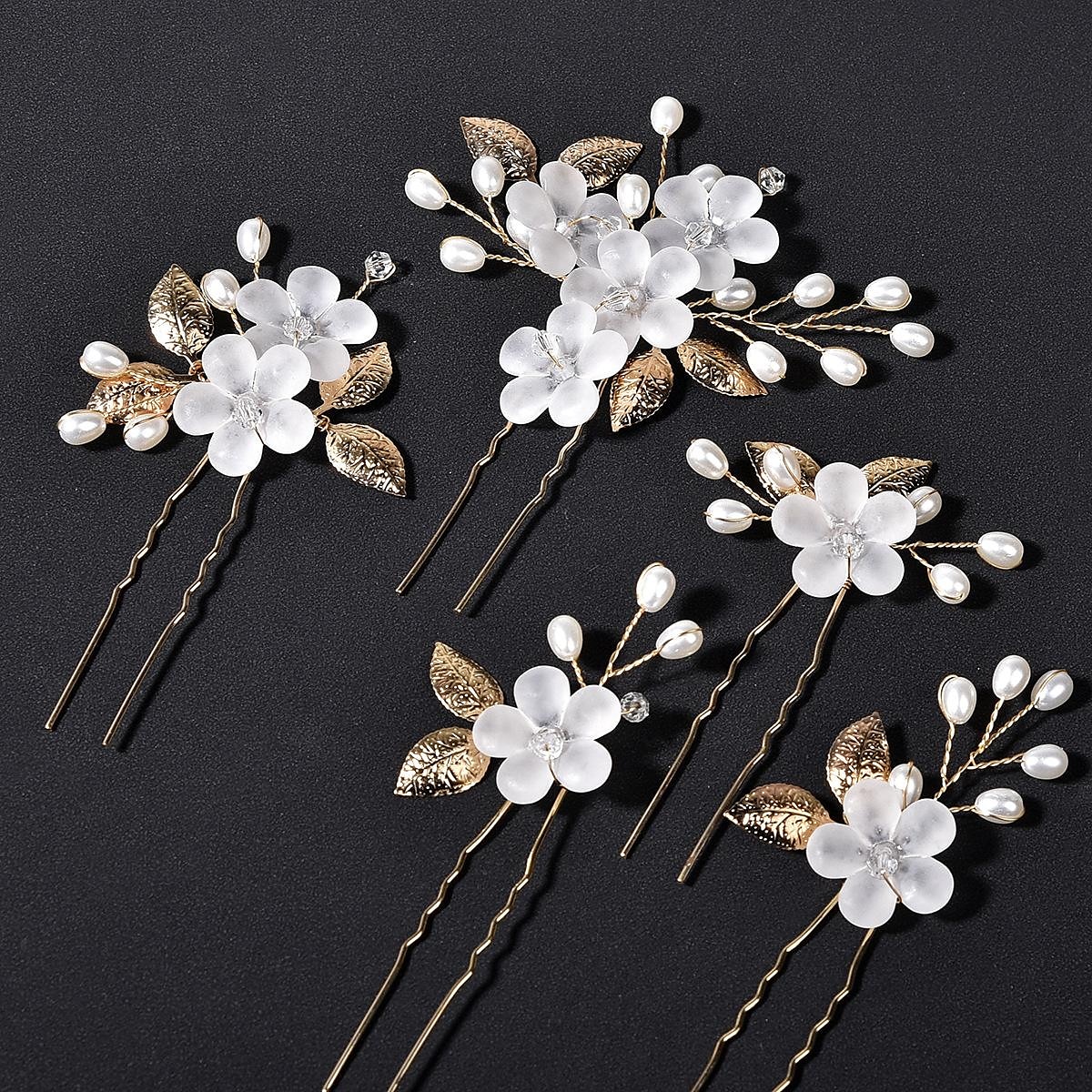 3/5 stks bruiloft haar kam bruids haarspelden set zilver kristal parel haar kant kam u-vormige bloem strass bruiloft haaraccessoires voor bruid bruidsmeisje prom 2025 - $10.49 –P14