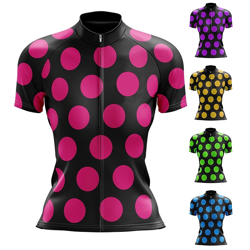 Mulheres Camisa para Ciclismo Geométrica Pontos Manga Curta Moto Camisa / Roupas Para Esporte Blusas com 3 bolsos traseiros Ciclismo de Montanha Ciclismo de Estrada Secagem Rápida Tiras Refletoras de 2026 por $30.99 –P8