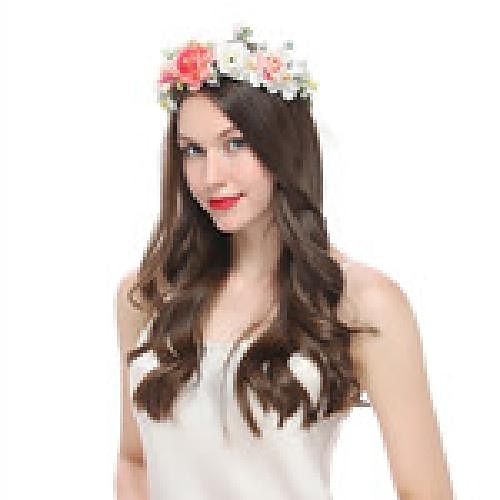 fascia del fiore rosa corona floreale di boho cerchio dei capelli della ghirlanda copricapo della boemia copricapo donne del copricapo corona delle ragazze fasce per capelli a foglia decorazione del del 2025 a $13.49 –P12