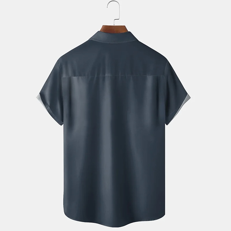 Per uomo Camicia Camicia casual Camicia da Bowling Camicia con Bottoni Nero Vino Rosso Manica Corta A righe Collo ripiegato Vacanza Streetwear Stile Vintage Abbigliamento Poliestere Misto Cotone Moda del 2025 a $20.99 –P2