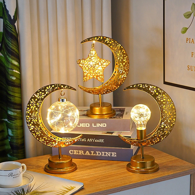 ramadan eid mubarak luci lampada da notte decorativa vacanza illuminazione musulmano ramadan festival led castello stella luna luce di notte casa decorazione camera da letto del 2025 a $18.49 –P1