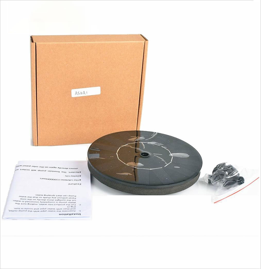 Round Solar Fountain Outdoor Landscape Pool Pond Water Pump Waterfall Decor Black 2025 - $22.99 –P8
