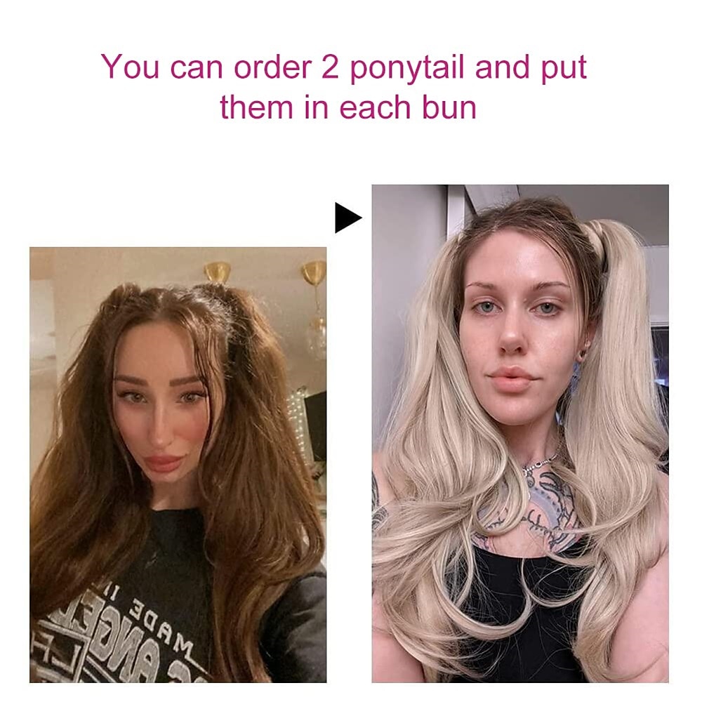 show flexibele wrap around paardenstaart 32 inch lengte synthetische paardenstaart extensions blonde paardenstaart haarstukjes voor dagelijks gebruik door vrouwen 2025 - $20.99 –P5