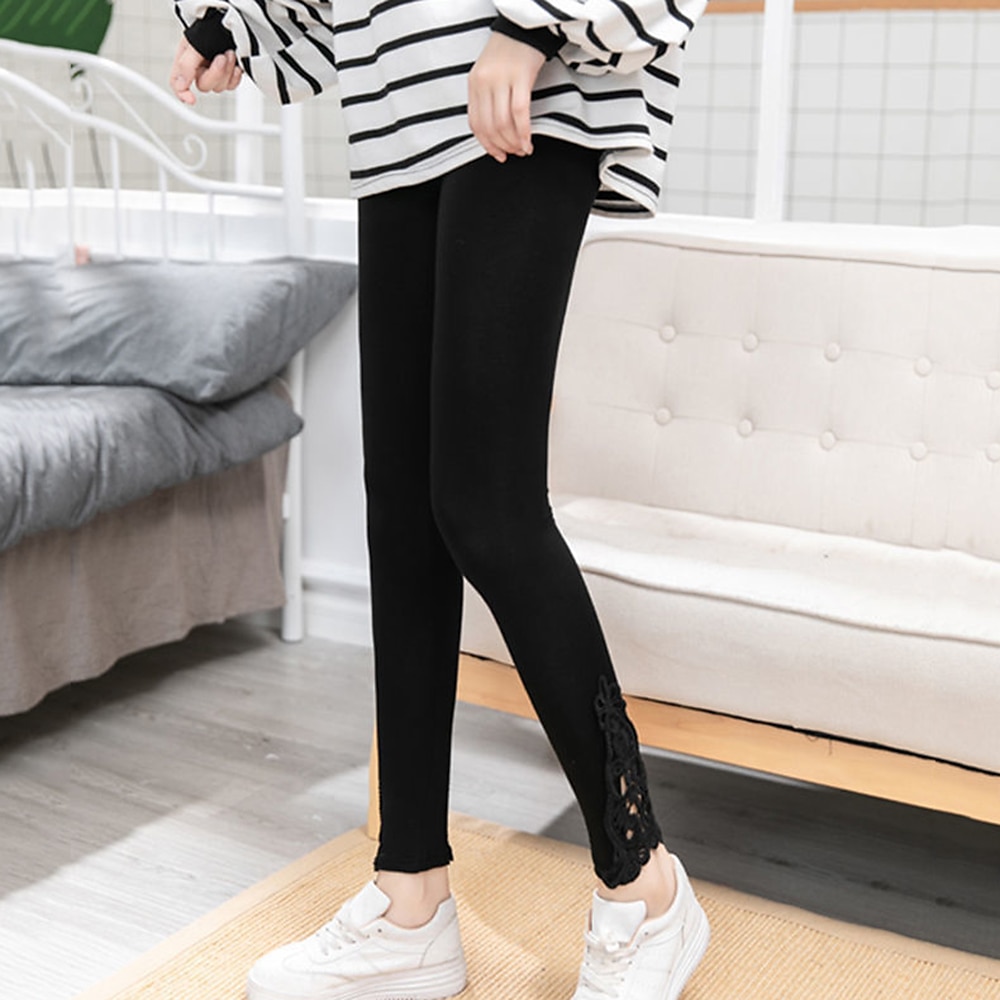 női leggings egyszínű fekete fehér divatos bokáig érő alkalmi napi 2025 - $12.99 –P5