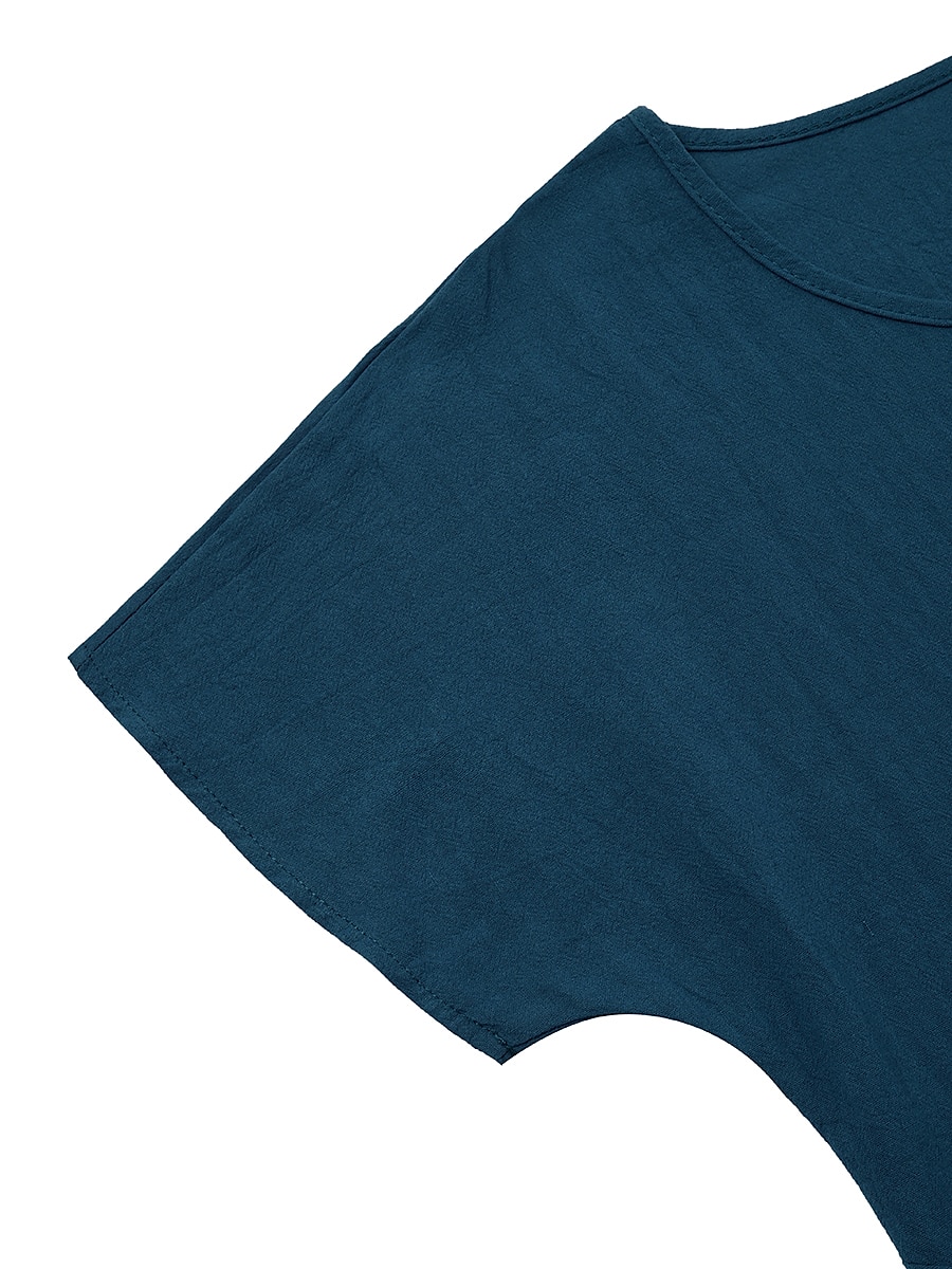 Femmes Noir Blanche bleu marine Été Printemps Robe Midi Robes inspirées du lin Robe Décontractée Robe fourreau Classique Occasionnel Extérieur Vacances Quotidien Coupe régulière Couleur Unie Col ras de 2025 ? $32.99 –P5