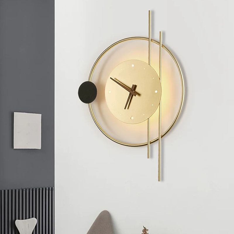 led seinävalaisin taidekello design seinävalo luova käytävä makuuhuone olohuone tausta seinä decora seinävalaistus 2026 - $371.69 –P5