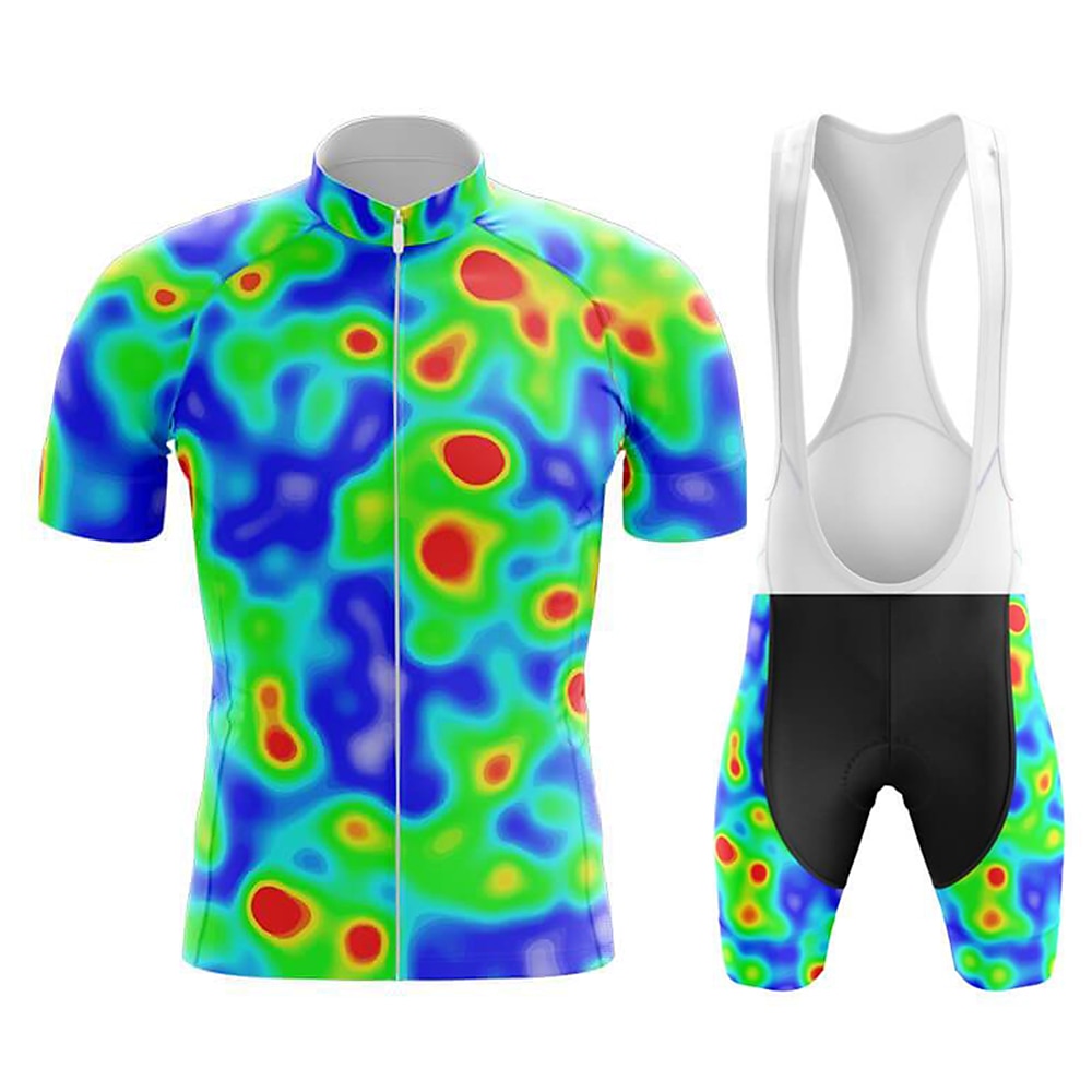 Per uomo Maglia da ciclismo con pantaloncini con bretelle Graffiti Manica Corta Bicicletta Completo Abbigliamento con 3 tasche posteriori Mountain Bike MTB Ciclismo su strada Cuscinetto 3D del 2025 a $50.99 –P8