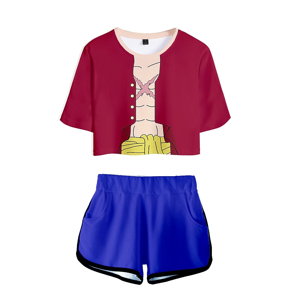 One Piece Monkey D. Luffy Roronoa Zoro Outfits Shorts Crop Top Anime 3D Graphic For Women's Adults' 3D Print 2025 - $27.99 –P11