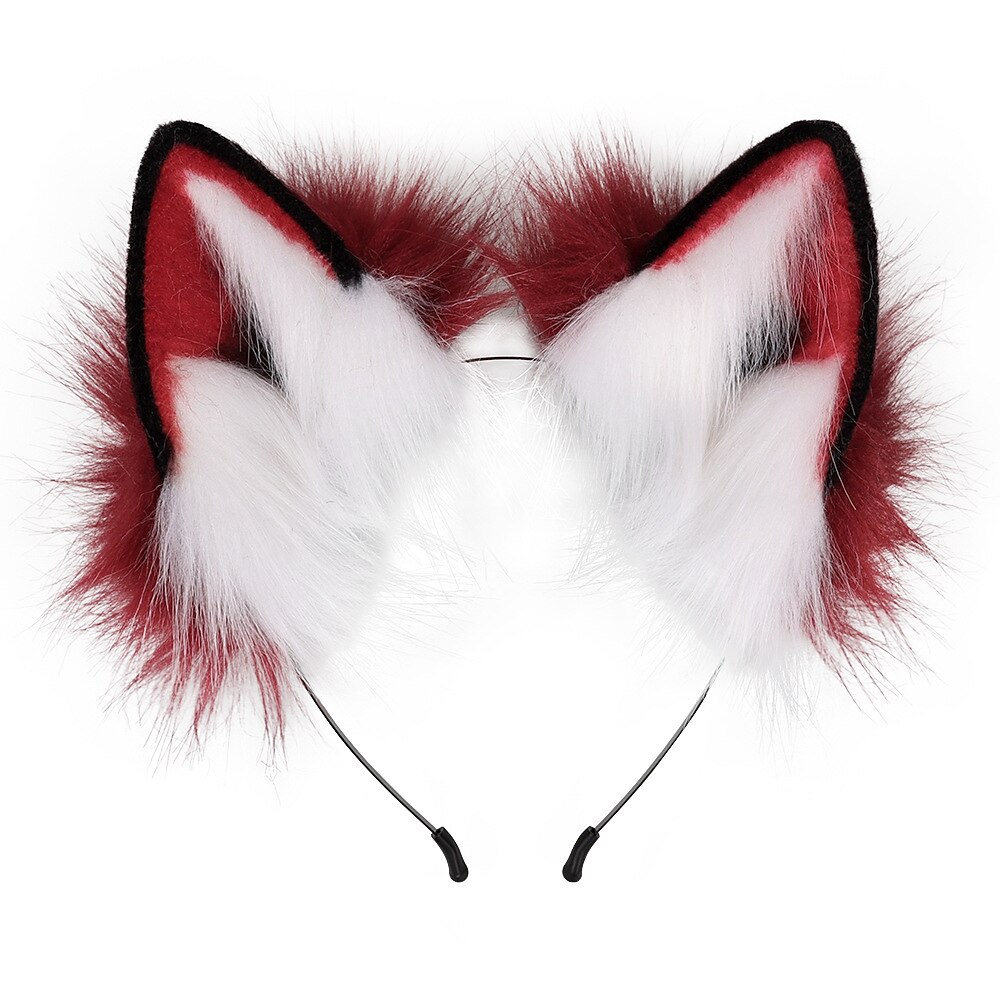 handgemaakte simulatie dier oor haar hoepel pluche verkleden als wolf oor hoofdband cosplay als eenzame wolf haaraccessoire 2026 - $21.99 –P3