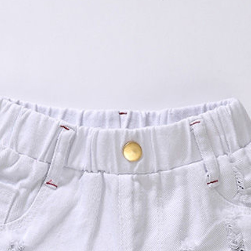 ילדים בנות שורטים צבע אחיד פעיל חלול חיצוני בָּחוּץ כותנה 3-7 שנים קיץ שחור לבן צהוב 2026 - $11.99 –P9