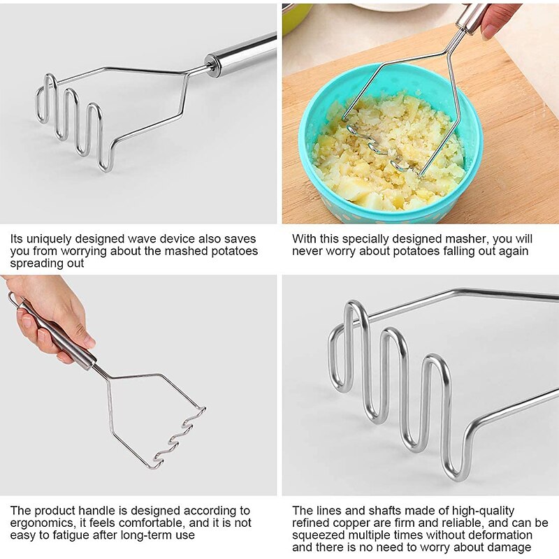 Potato Masher Mashed Sturdy Kitchen Tool for Potatoes Avocado Bean