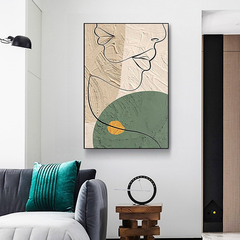 peinture à l'huile à la main peint à la main art mural abstrait personnes peinture sur toile décoration de la maison décor cadre tendu prêt à accrocher de 2025 ? $131.99 –P7