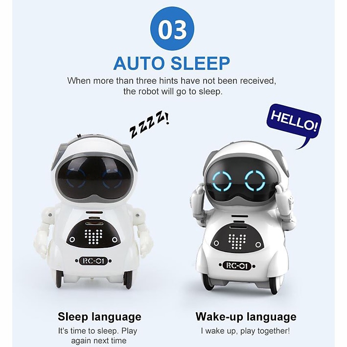 poche rc robot parler dialogue interactif reconnaissance vocale record chanter danser raconter une histoire mini rc robot jouets cadeau de 2025 ? $40.99 –P8