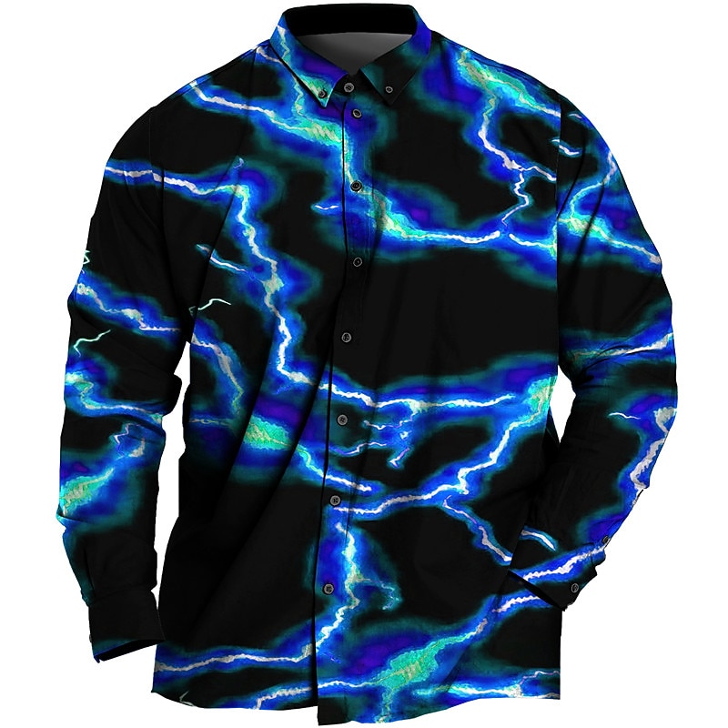 Per uomo Taglie Forti Camicia Grande e alto Stampe Grafiche Collo ripiegato Bottoni Manica Lunga Primavera & Estate Sport Moda Streetwear Designer All'aperto Vacanza Top del 2026 a $28.99 –P4